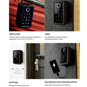 Смарт сейф за ключове с дистанционно управление – Tuya App, пръстов отпечатък и код